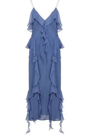 Khaite Dames, Jurken, Blauw, Maat: 2XS Zijde