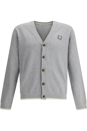Maison Kitsuné Heren, Truien, Grijs, Maat: XL Katoen