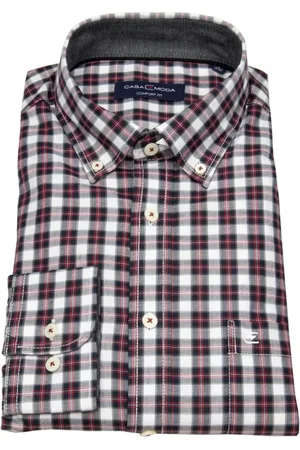 Casa Moda Heren, Overhemden, Rood, Maat: 3XL