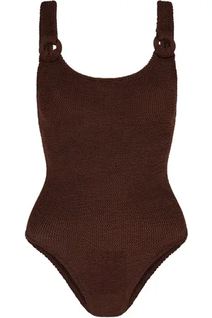 Hunza G Dames, Badkleding, Bruin, Maat: ONE Size Nylon