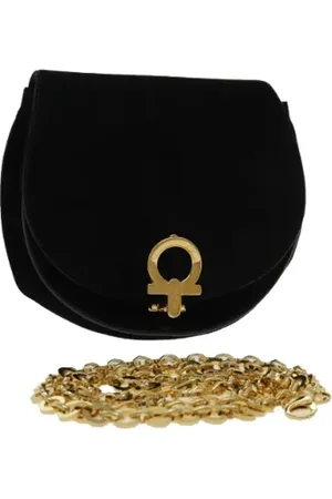 Salvatore Ferragamo Dames, Pre-owned, Zwart, Maat: ONE Size Suède