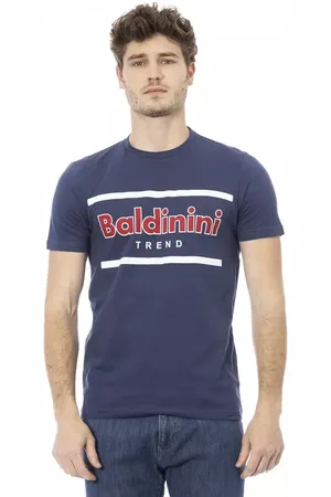 BALDININI Heren, Tops, Blauw, Maat: M Katoen
