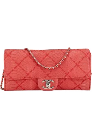 CHANEL Dames, Pre-owned, Rood, Maat: ONE Size Leer