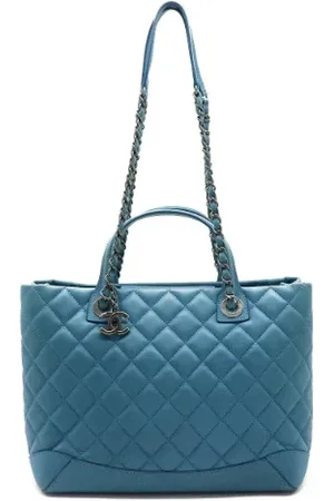 CHANEL Dames, Pre-owned, Blauw, Maat: ONE Size Leer