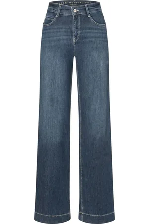 Mac Dames, Jeans, Blauw, Maat: XL Katoen