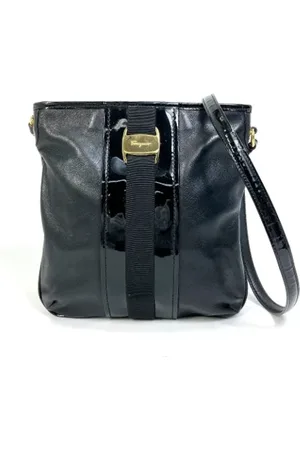 Salvatore Ferragamo Dames, Pre-owned, Zwart, Maat: ONE Size Leer
