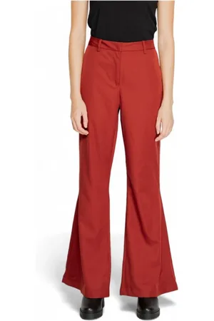 VERO MODA Dames, Broeken, Rood, Maat: S L32 Poliester