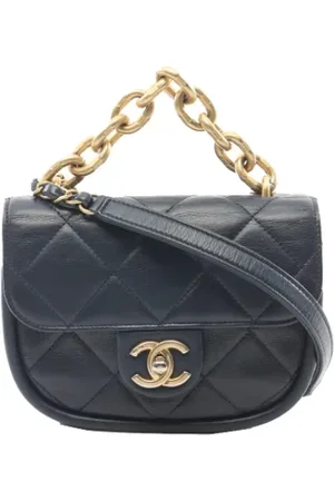 CHANEL Dames, Pre-owned, Blauw, Maat: ONE Size Leer