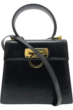 Salvatore Ferragamo Dames, Pre-owned, Zwart, Maat: ONE Size Leer