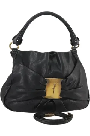 Salvatore Ferragamo Dames, Pre-owned, Zwart, Maat: ONE Size Leer