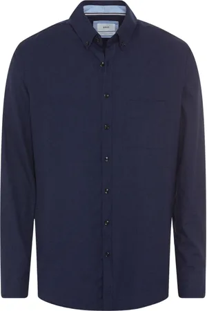 Brax Heren, Overhemden, Blauw, Maat: XL Katoen