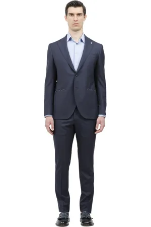 LUIGI BIANCHI MANTOVA Heren, Pakken, Blauw, Maat: M