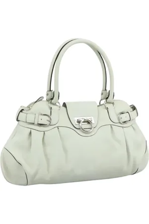 Salvatore Ferragamo Dames, Pre-owned, Wit, Maat: ONE Size Leer
