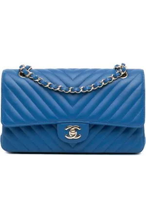 CHANEL Dames, Pre-owned, Blauw, Maat: ONE Size Leer