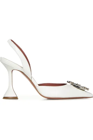 Amina Muaddi Dames, Schoenen, Wit, Maat: 40 EU Leer