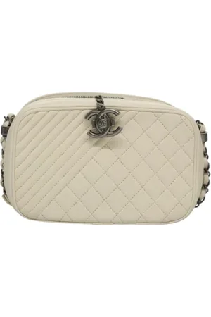 CHANEL Dames, Pre-owned, Wit, Maat: ONE Size Leer
