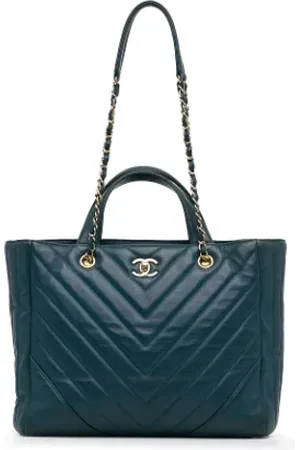 CHANEL Dames, Pre-owned, Blauw, Maat: ONE Size Leer