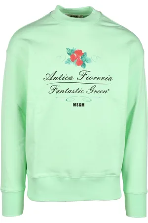 Msgm Heren, Sweatshirts & Hoodies, Groen, Maat: S Katoen