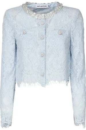 Self-Portrait Dames, Blouses & Shirts, Blauw, Maat: L Poliester