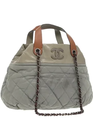 CHANEL Dames, Pre-owned, Grijs, Maat: ONE Size Leer