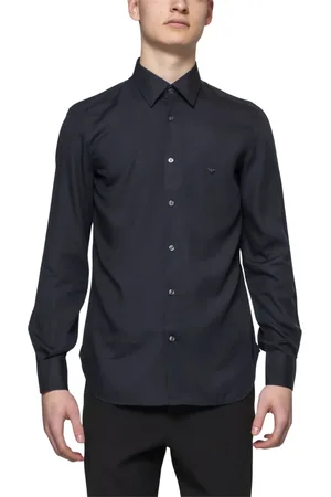 Emporio Armani Heren, Overhemden, Zwart, Maat: S