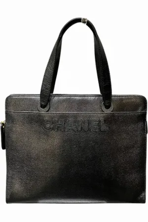 CHANEL Dames, Pre-owned, Zwart, Maat: ONE Size Leer