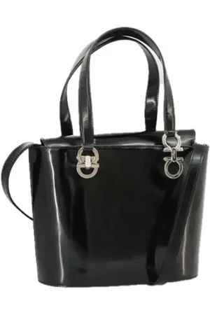 Salvatore Ferragamo Dames, Pre-owned, Zwart, Maat: ONE Size Leer