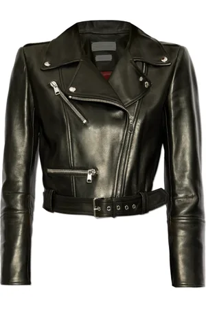 Alexander McQueen Dames, Jassen, Zwart, Maat: XS Leer