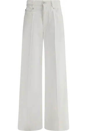 Brunello Cucinelli Dames, Broeken, Wit, Maat: 2XL Katoen