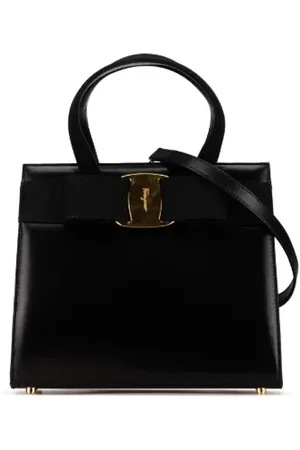 Salvatore Ferragamo Dames, Pre-owned, Zwart, Maat: ONE Size Leer