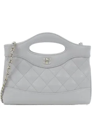 CHANEL Dames, Pre-owned, Grijs, Maat: ONE Size Leer