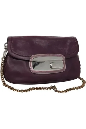 Prada Dames, Pre-owned, Paars, Maat: ONE Size Leer