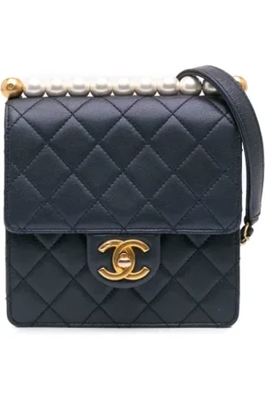 CHANEL Dames, Pre-owned, Blauw, Maat: ONE Size Leer