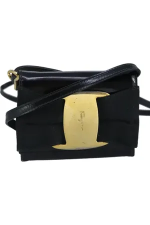 Salvatore Ferragamo Dames, Pre-owned, Zwart, Maat: ONE Size Leer