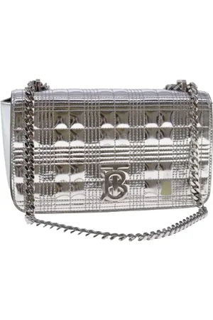 Burberry Dames, Pre-owned, Grijs, Maat: ONE Size Leer