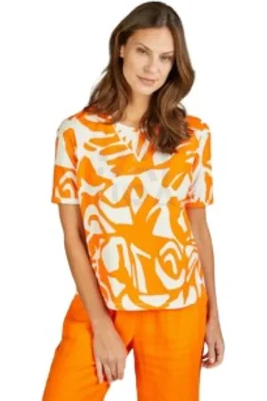Rabe Dames, Tops, Oranje, Maat: XL