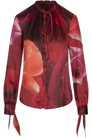 Roberto Cavalli Dames, Blouses & Shirts, Rood, Maat: S Zijde