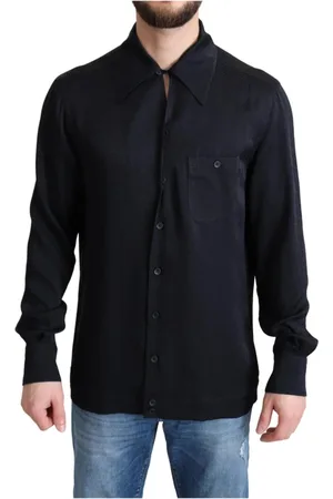 Dolce & Gabbana Heren, Overhemden, Zwart, Maat: XS Zijde