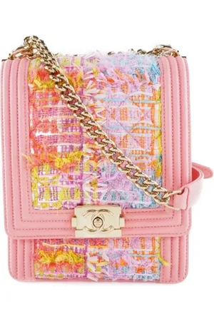 CHANEL Dames, Pre-owned, Roze, Maat: ONE Size Leer