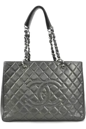 CHANEL Dames, Pre-owned, Grijs, Maat: ONE Size Leer