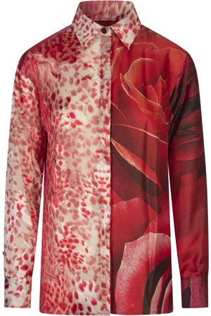 Roberto Cavalli Dames, Blouses & Shirts, Rood, Maat: 2XS Zijde
