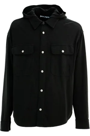 Palm Angels Heren, Overhemden, Zwart, Maat: 2XS Katoen