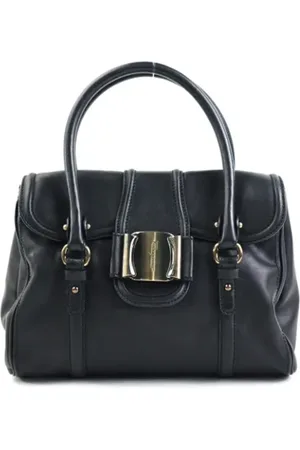 Salvatore Ferragamo Dames, Pre-owned, Zwart, Maat: ONE Size Leer