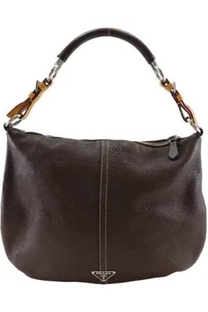 Prada Dames, Pre-owned, Bruin, Maat: ONE Size Leer