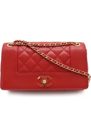 CHANEL Dames, Pre-owned, Rood, Maat: ONE Size Leer