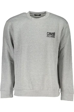 Roberto Cavalli Heren, Sweatshirts & Hoodies, Grijs, Maat: XL Katoen