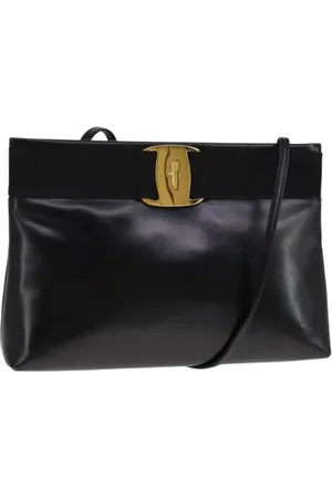 Salvatore Ferragamo Dames, Pre-owned, Zwart, Maat: ONE Size Leer