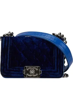 CHANEL Dames, Pre-owned, Blauw, Maat: ONE Size Leer