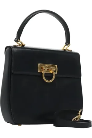 Salvatore Ferragamo Dames, Pre-owned, Zwart, Maat: ONE Size Leer