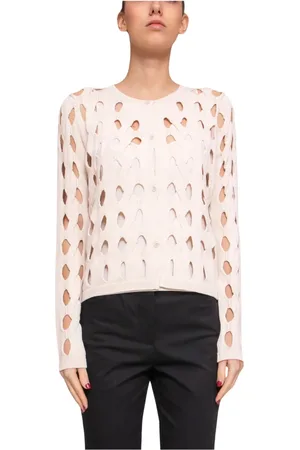 Pinko Dames, Truien, Wit, Maat: L